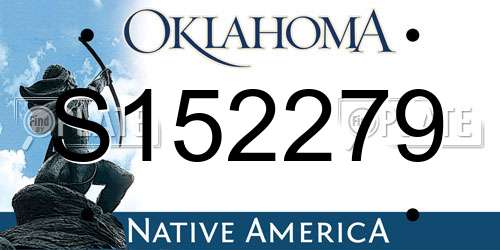 S152279 Oklahoma License Plate
