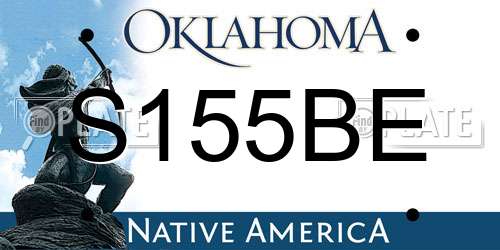 S155BE Oklahoma License Plate