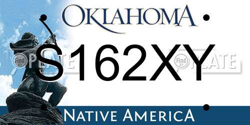 S162XY Oklahoma License Plate