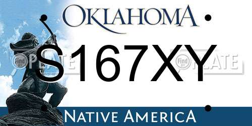 S167XY Oklahoma License Plate