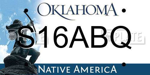 S16ABQ Oklahoma License Plate
