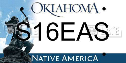 S16EAS Oklahoma License Plate