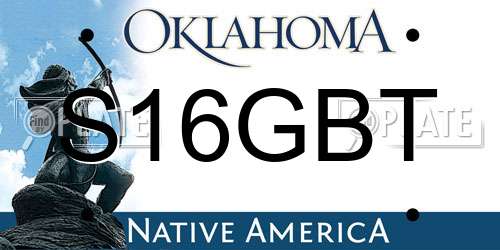S16GBT Oklahoma License Plate