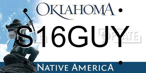 S16GUY Oklahoma License Plate