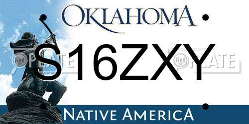 S16ZXY Oklahoma License Plate