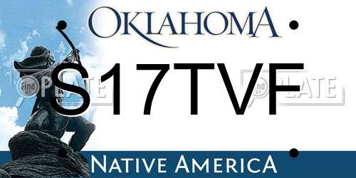 S17TVF Oklahoma License Plate