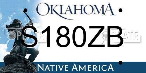 S180ZB Oklahoma License Plate