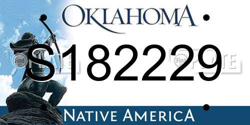 S182229 Oklahoma License Plate