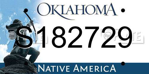 S182729 Oklahoma License Plate