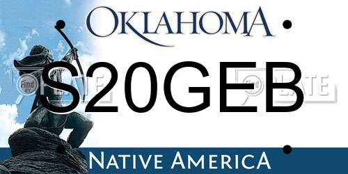 S20GEB Oklahoma License Plate