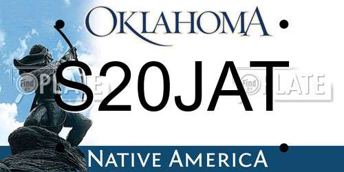 S20JAT Oklahoma License Plate