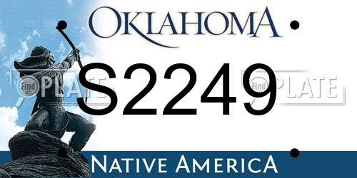 S2249 Oklahoma License Plate