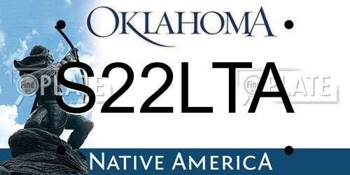 S22LTA Oklahoma License Plate