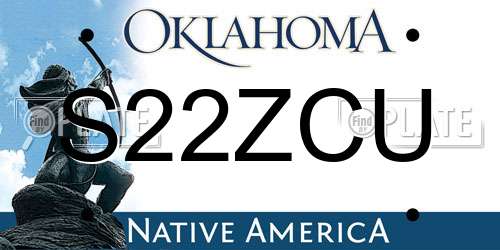 S22ZCU Oklahoma License Plate