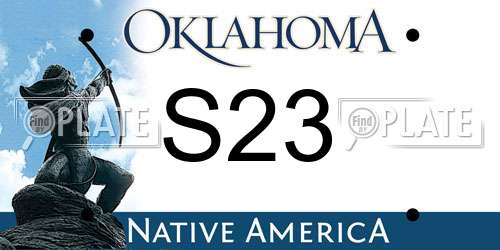 S23 Oklahoma License Plate