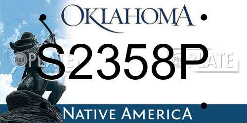 S2358P Oklahoma License Plate