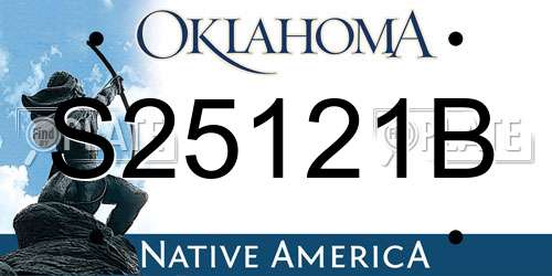 S25121B Oklahoma License Plate