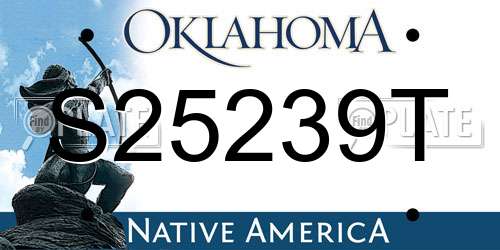 S25239T Oklahoma License Plate