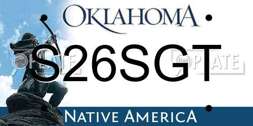 S26SGT Oklahoma License Plate