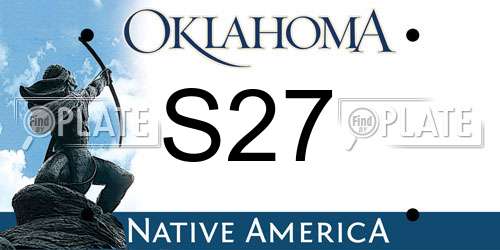 S27 Oklahoma License Plate