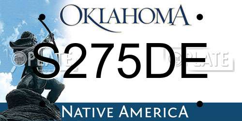 S275DE Oklahoma License Plate