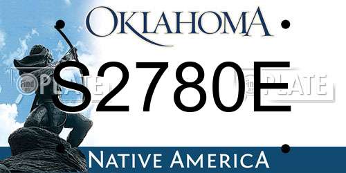 S2780E Oklahoma License Plate