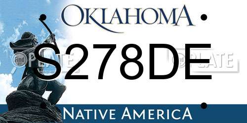 S278DE Oklahoma License Plate