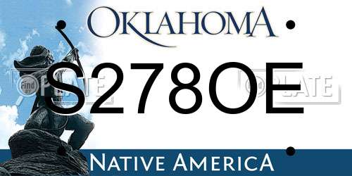 S278OE Oklahoma License Plate