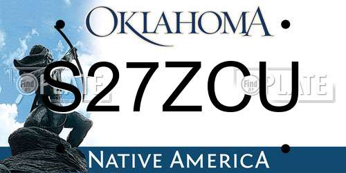 S27ZCU Oklahoma License Plate