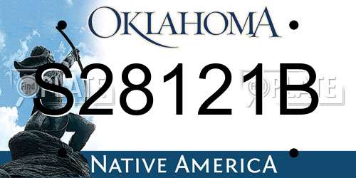 S28121B Oklahoma License Plate