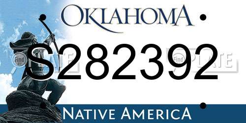 S282392 Oklahoma License Plate