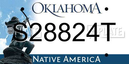S28824T Oklahoma License Plate
