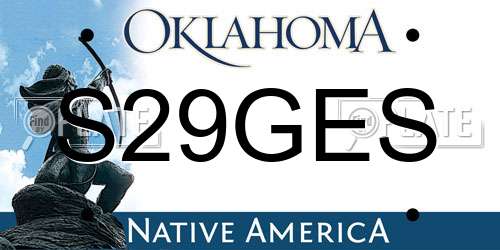 S29GES Oklahoma License Plate