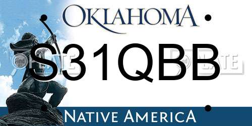 S31QBB Oklahoma License Plate