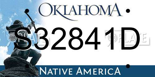 S32841D Oklahoma License Plate