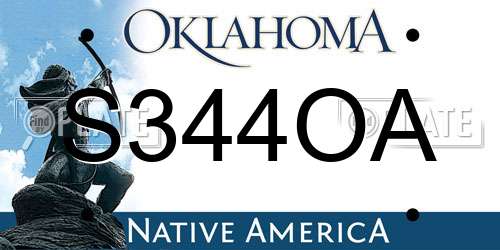 S344OA Oklahoma License Plate