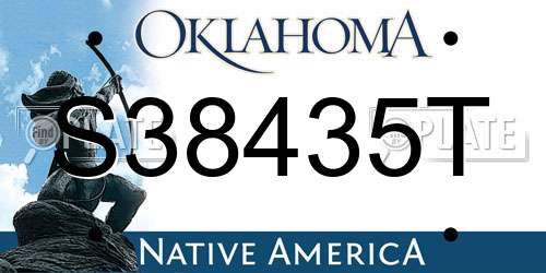 S38435T Oklahoma License Plate