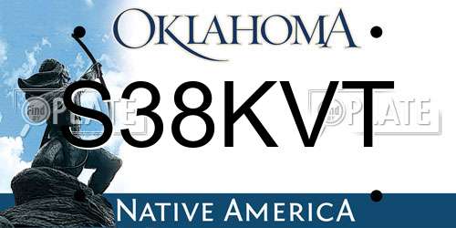 S38KVT Oklahoma License Plate
