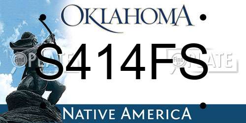S414FS Oklahoma License Plate