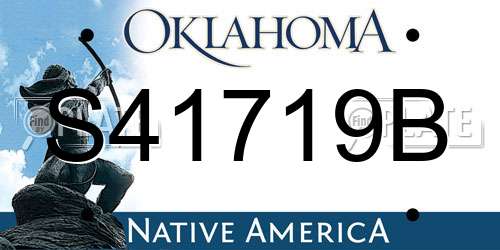 S41719B Oklahoma License Plate