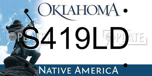 S419LD Oklahoma License Plate