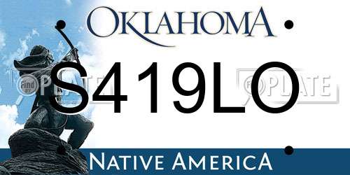 S419LO Oklahoma License Plate