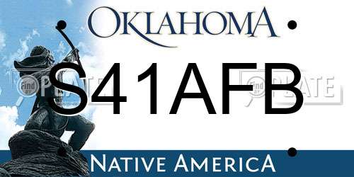 S41AFB Oklahoma License Plate