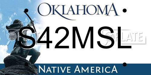 S42MSL Oklahoma License Plate