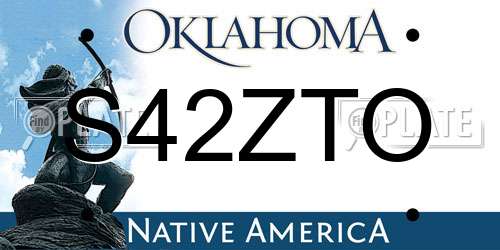 S42ZTO Oklahoma License Plate