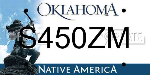 S450ZM Oklahoma License Plate