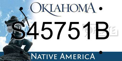 S45751B Oklahoma License Plate