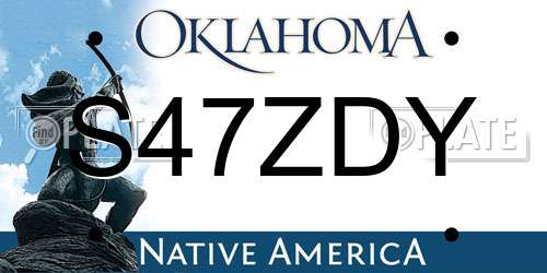 S47ZDY Oklahoma License Plate