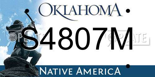 S4807M Oklahoma License Plate
