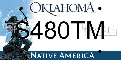 S480TM Oklahoma License Plate